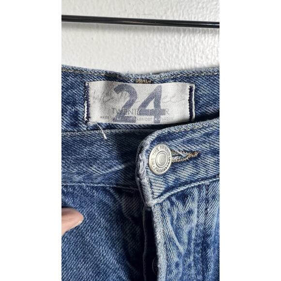 Free People We the Free Bren Boyfriend Jean Distressed High Rise Button Fly 24 - Picture 8 of 10